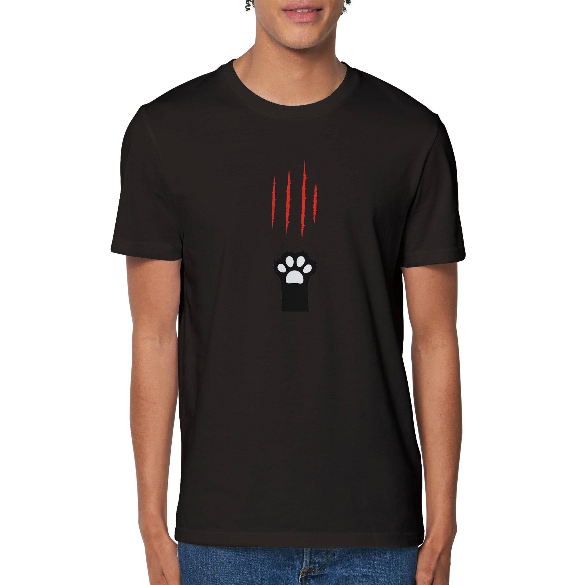 100% Organic Unisex T-shirt/Cat-Paw-Scratch