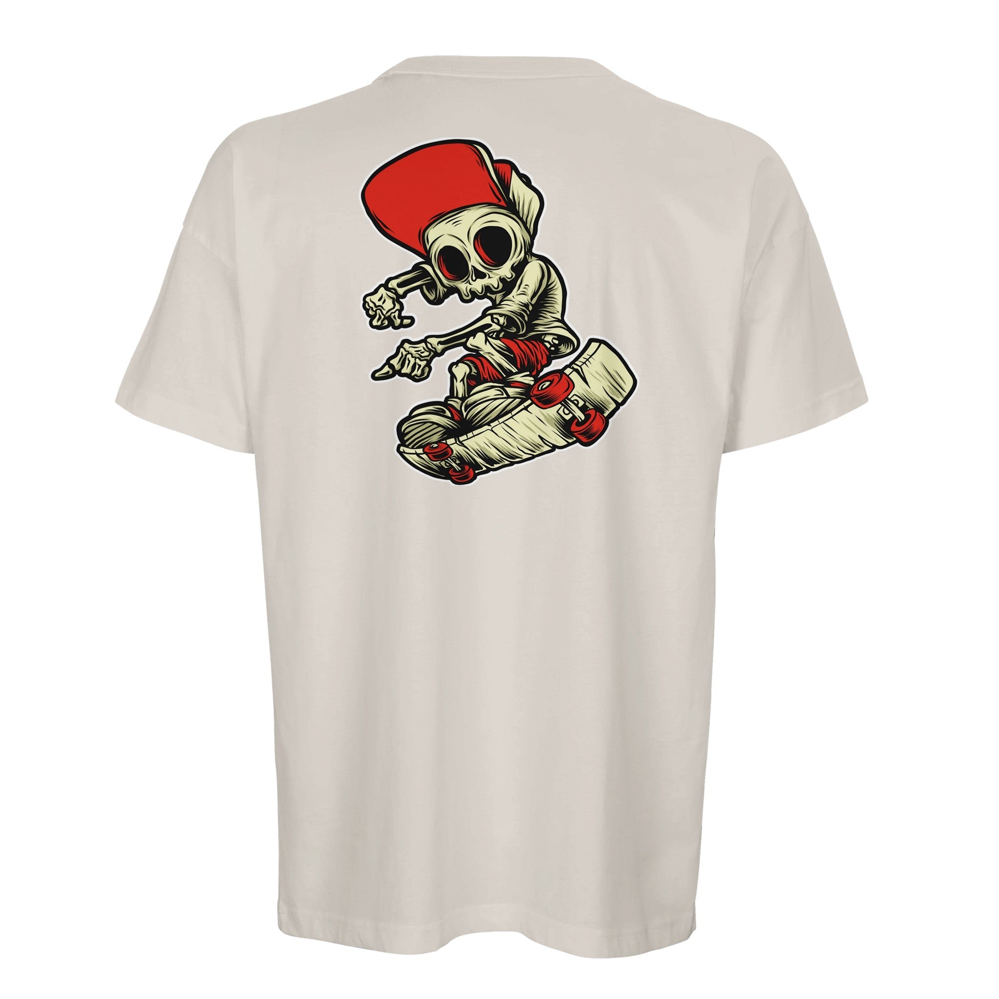 Organic Oversized T-shirt/Skater Skeleton  - Eco-Friendly Streetwear