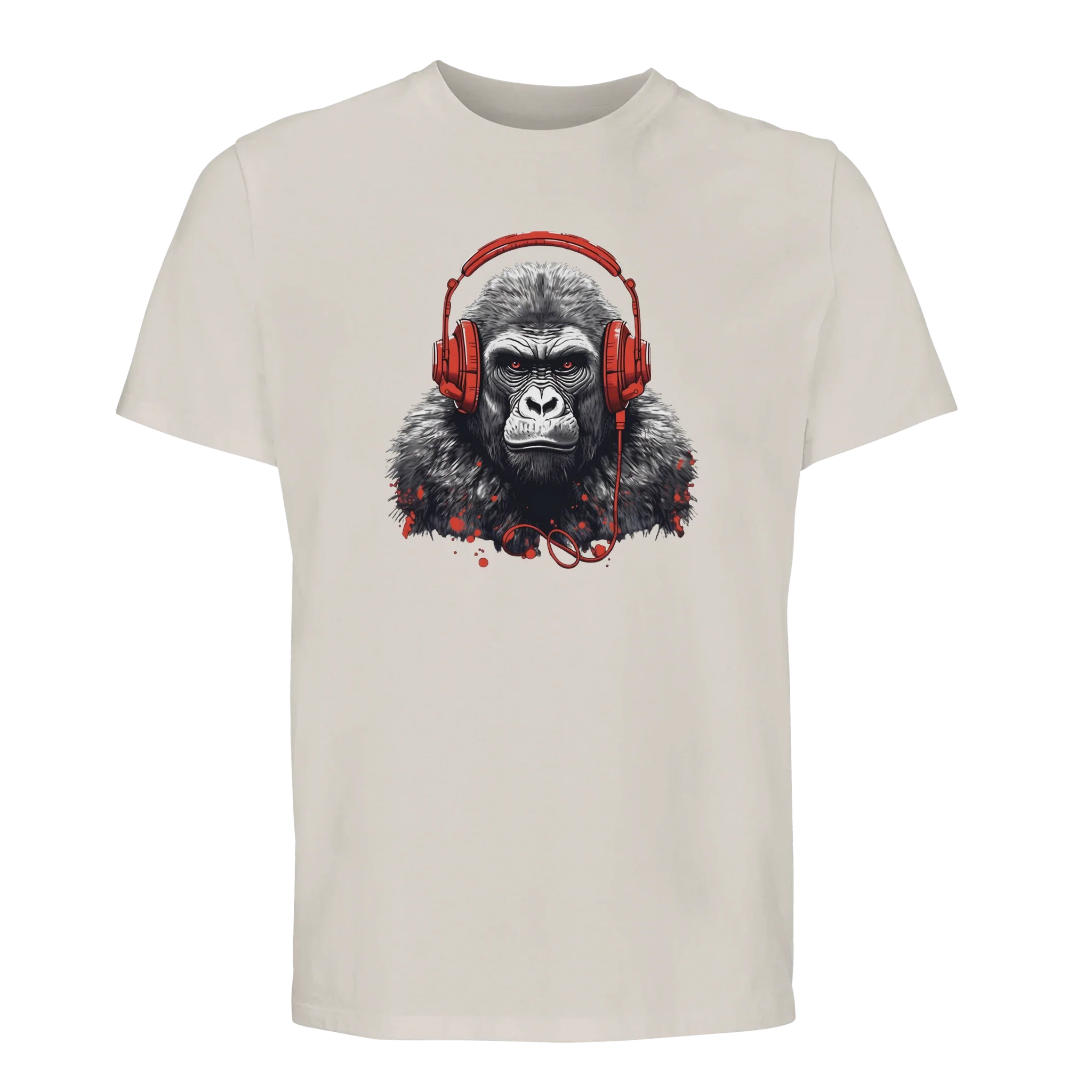 100% Organic Unisex T-shirt/Gorilla-Headphones