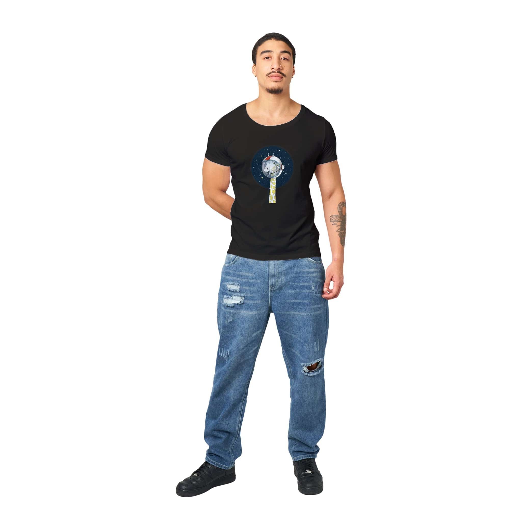 100% Organic Unisex T-shirt/Giraffe-Astronaut