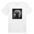 100% Organic Unisex T-shirt/Black-Cat-Drawn-On-The-Hand