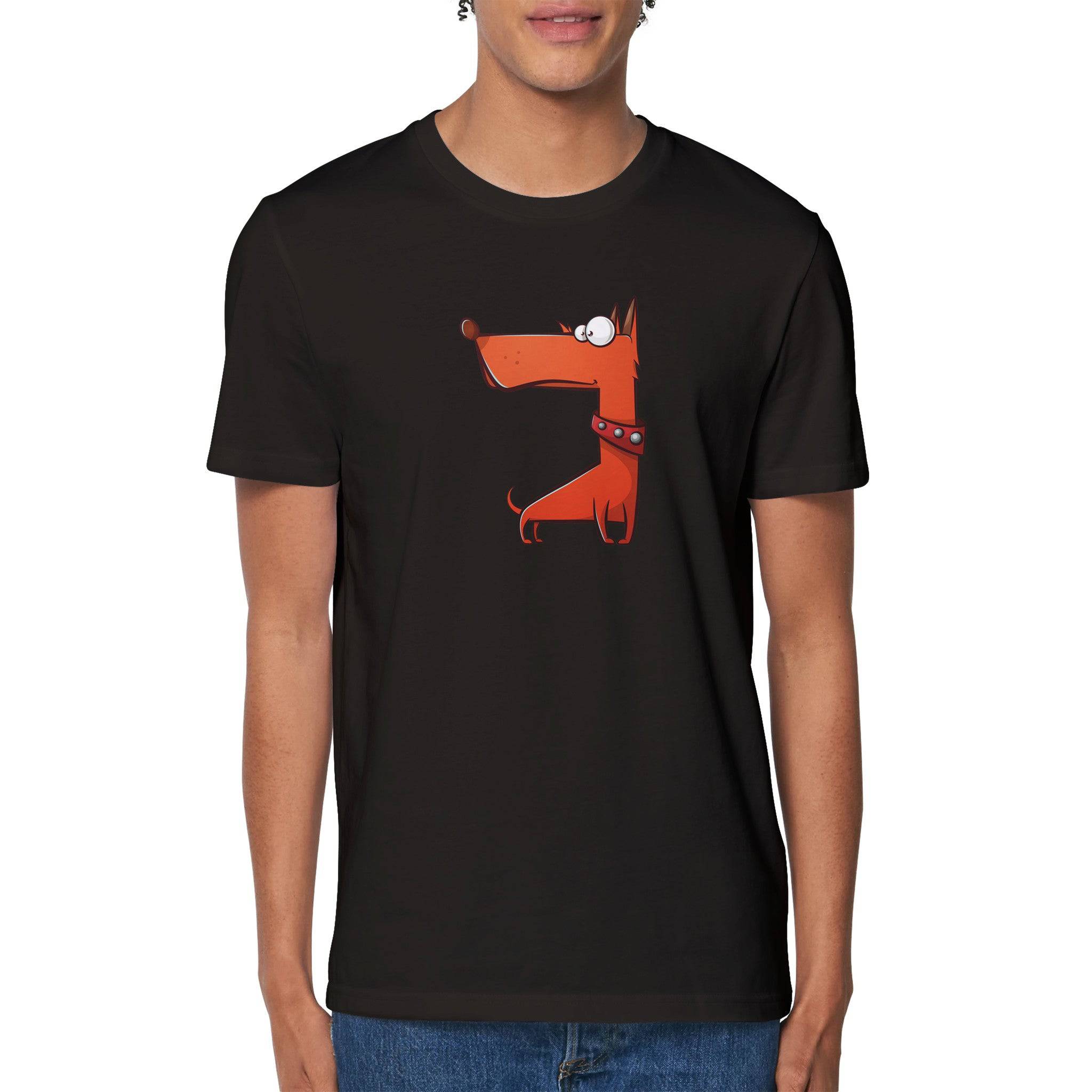 100% Organic Unisex T-shirt/Funny-Orange-Dog