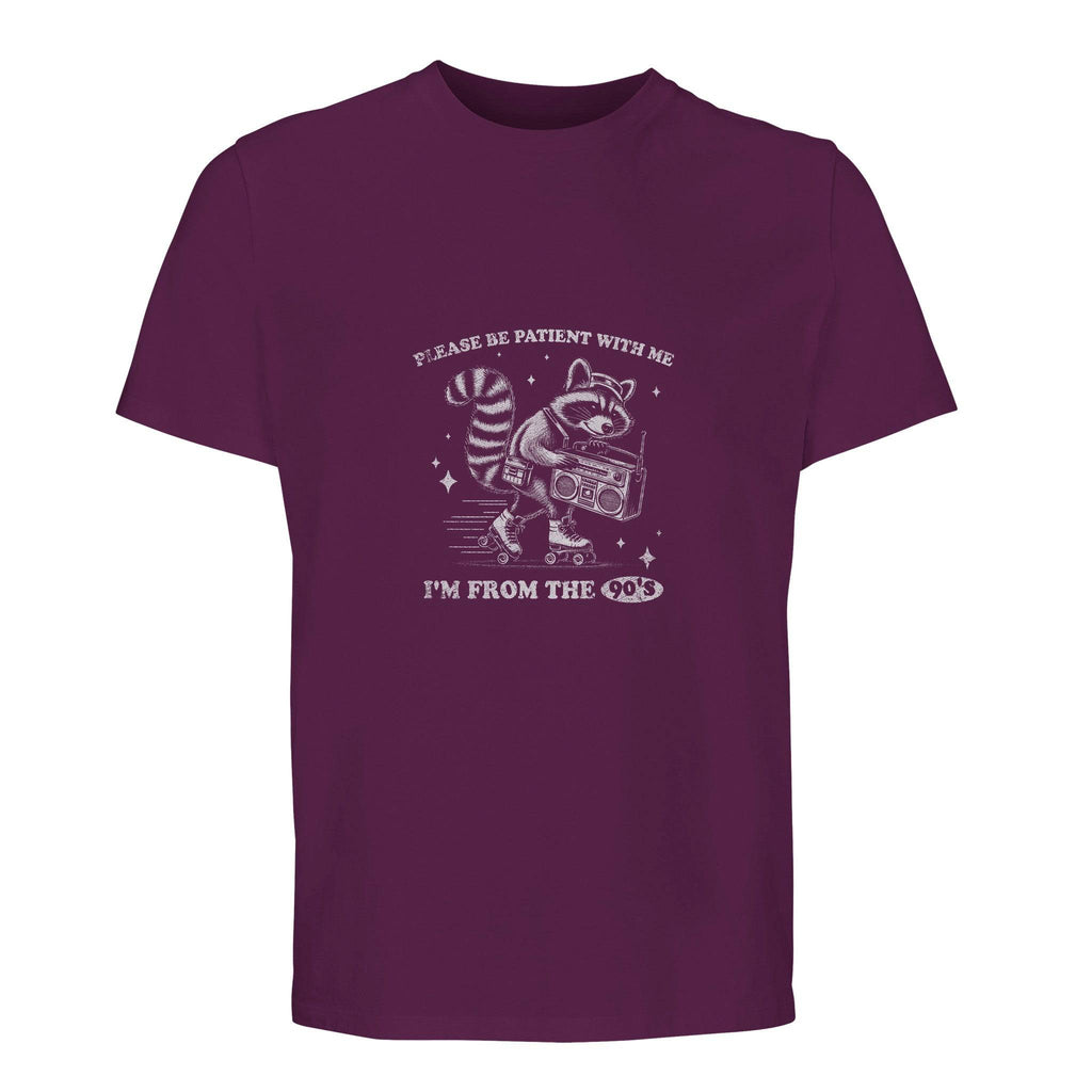 100% Organic Unisex T-shirt/Racoon-Iam From The 90'S