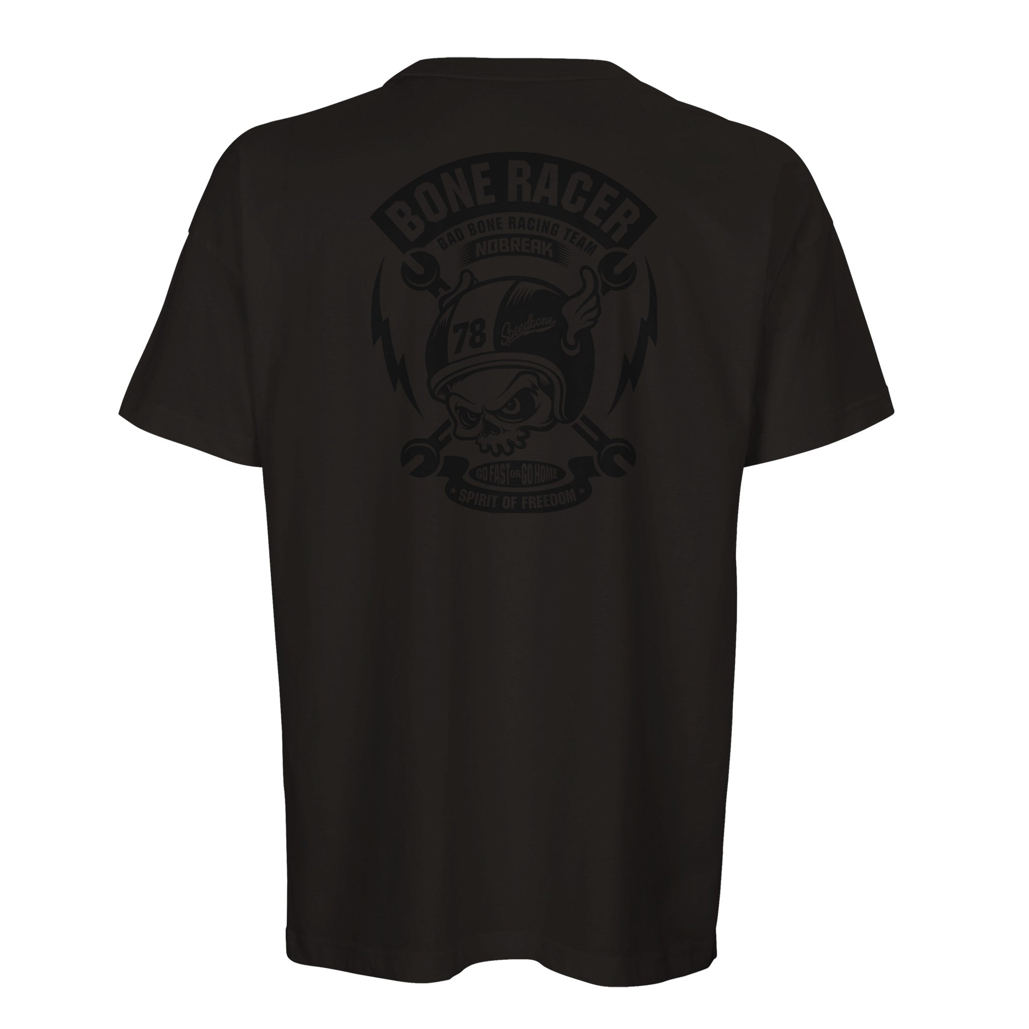 Organic Oversized T-shirt /Bone Racer Skull & Helmet Graphic - Unleash Your Rebel Spirit
