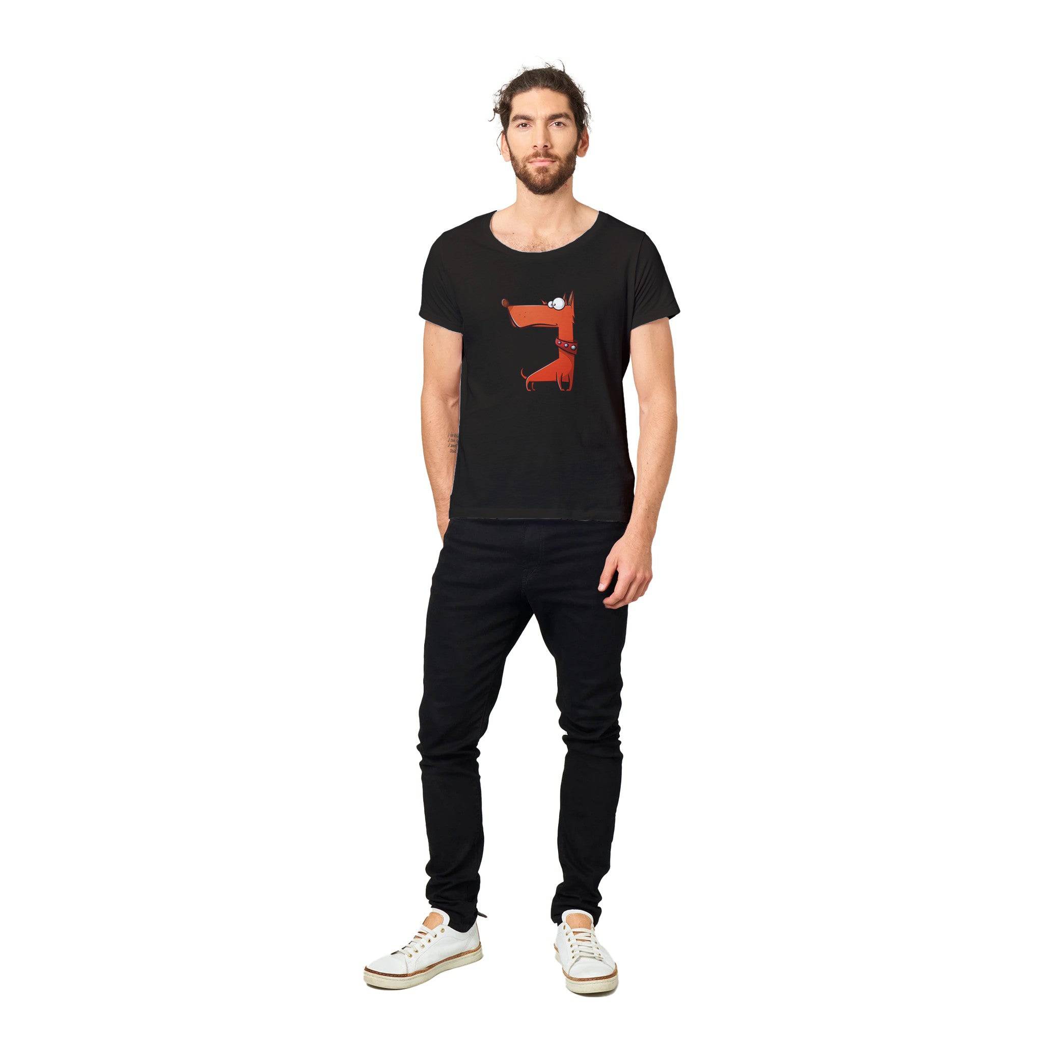 100% Organic Unisex T-shirt/Funny-Orange-Dog