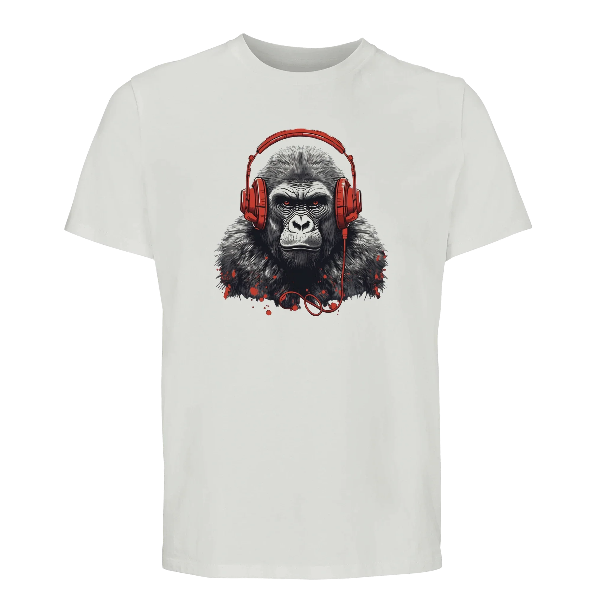 100% Organic Unisex T-shirt/Gorilla-Headphones
