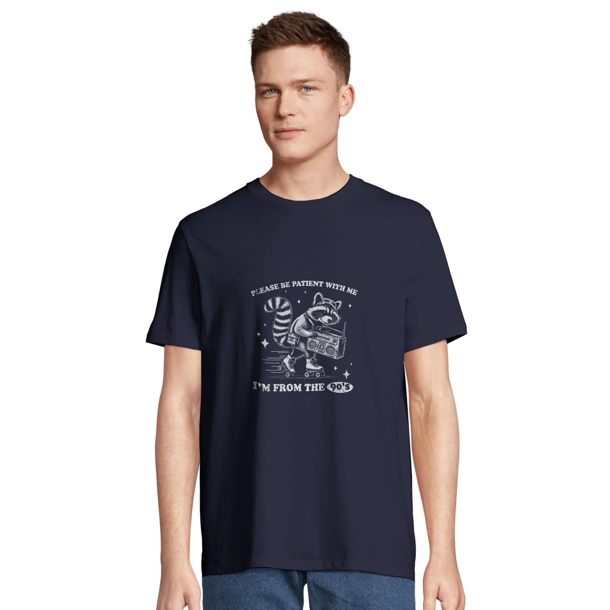 100% Organic Unisex T-shirt/Racoon-Iam From The 90'S