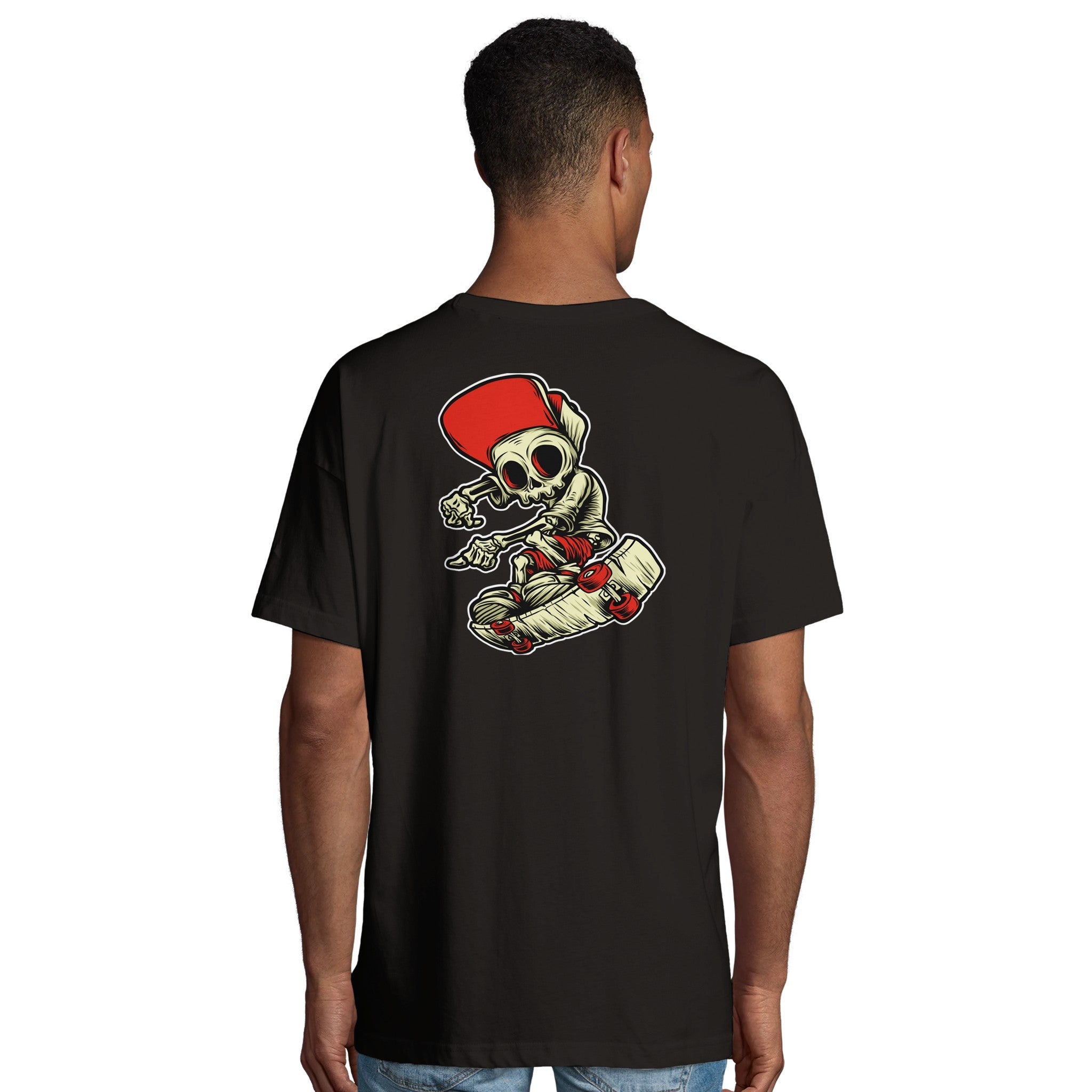 Organic Oversized T-shirt/Skater Skeleton  - Eco-Friendly Streetwear