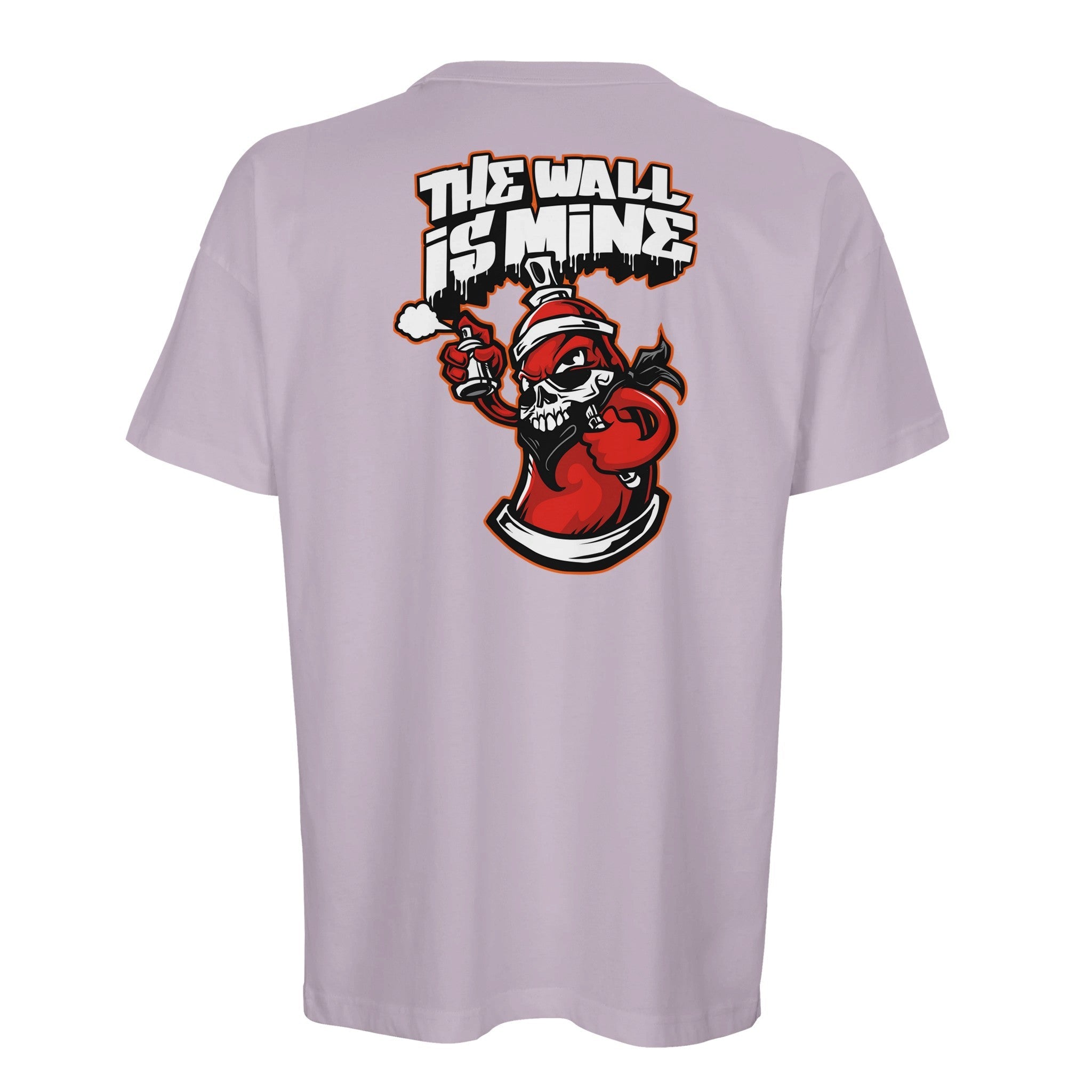 Organic Oversized T-shirt/Graffiti Skull  - 'The Wall Is Mine' Art