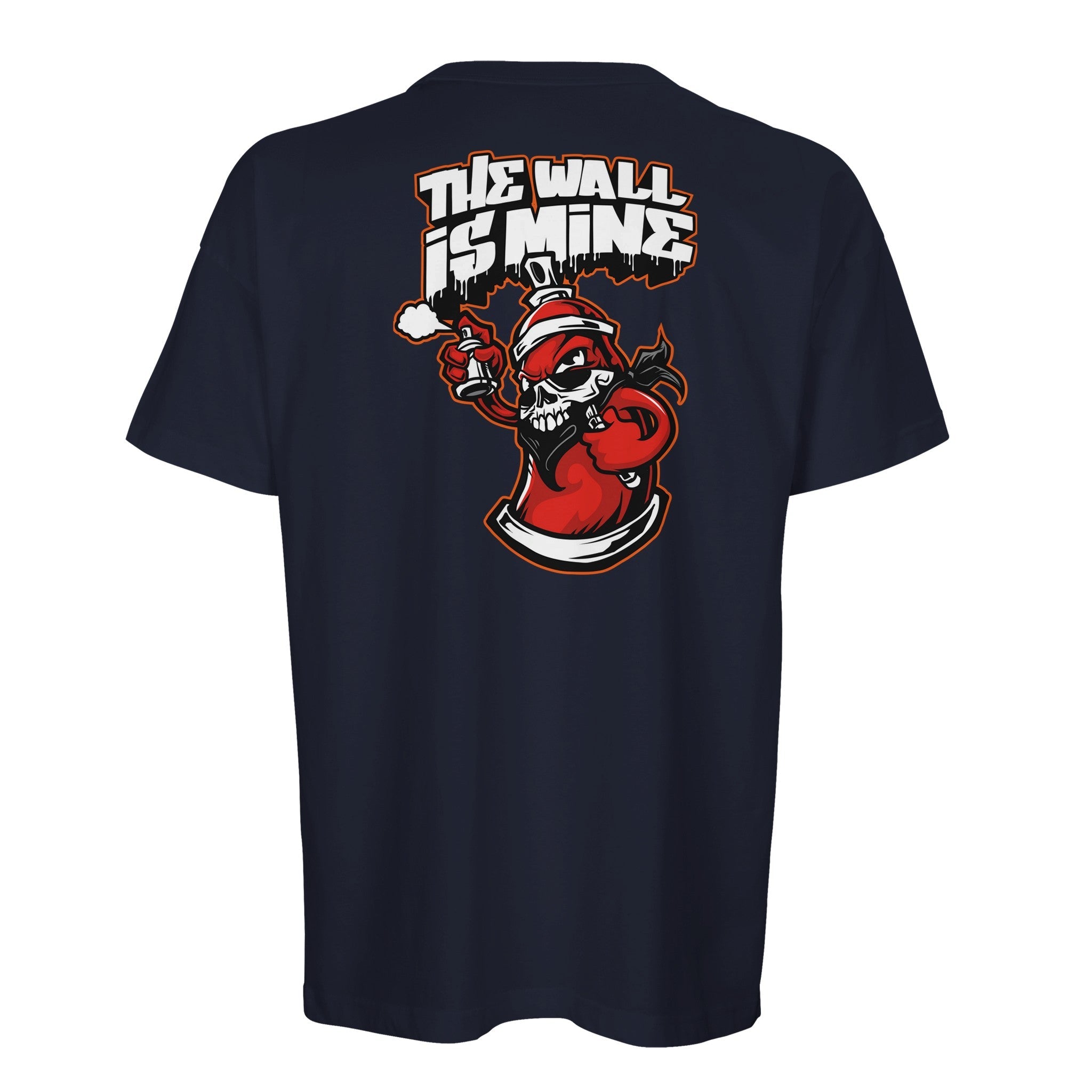 Organic Oversized T-shirt/Graffiti Skull  - 'The Wall Is Mine' Art