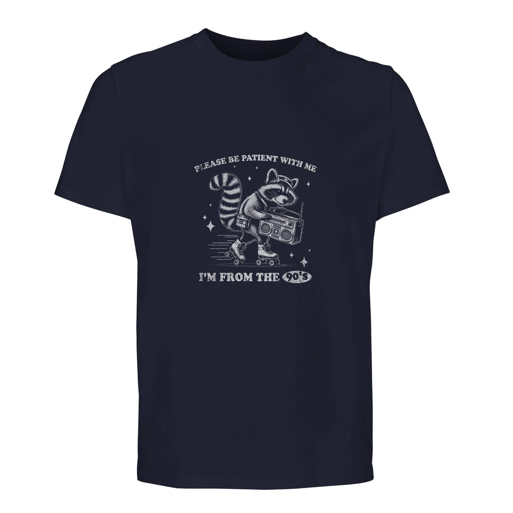 100% Organic Unisex T-shirt/Racoon-Iam From The 90'S