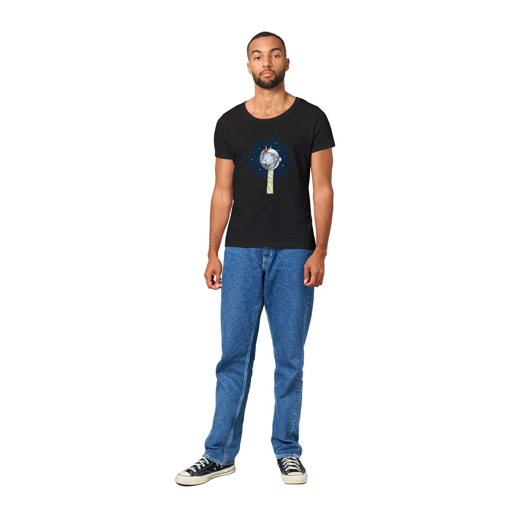 100% Organic Unisex T-shirt/Giraffe-Astronaut