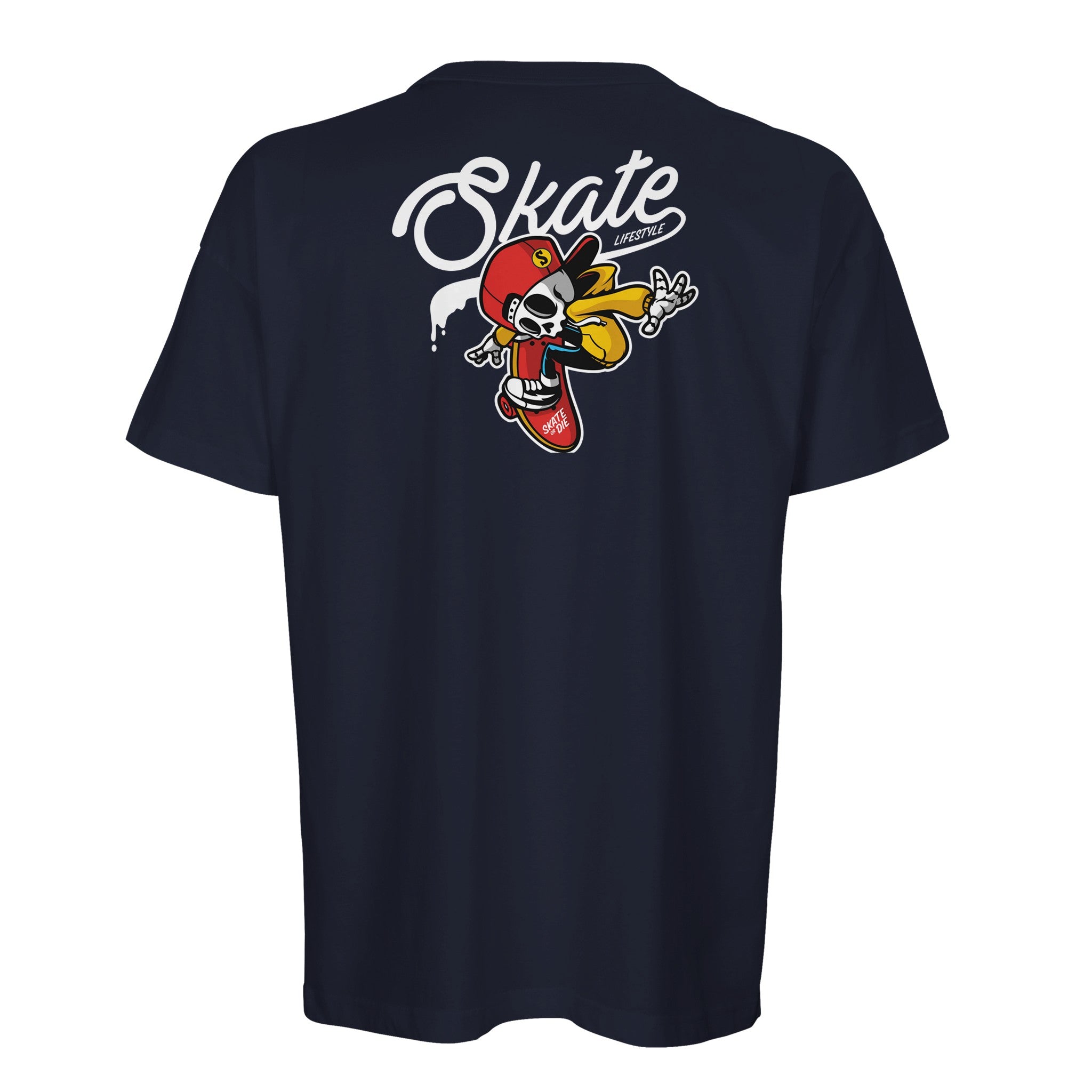 Organic Oversized T-shirt /Skate or Die Skull Graphic Tee