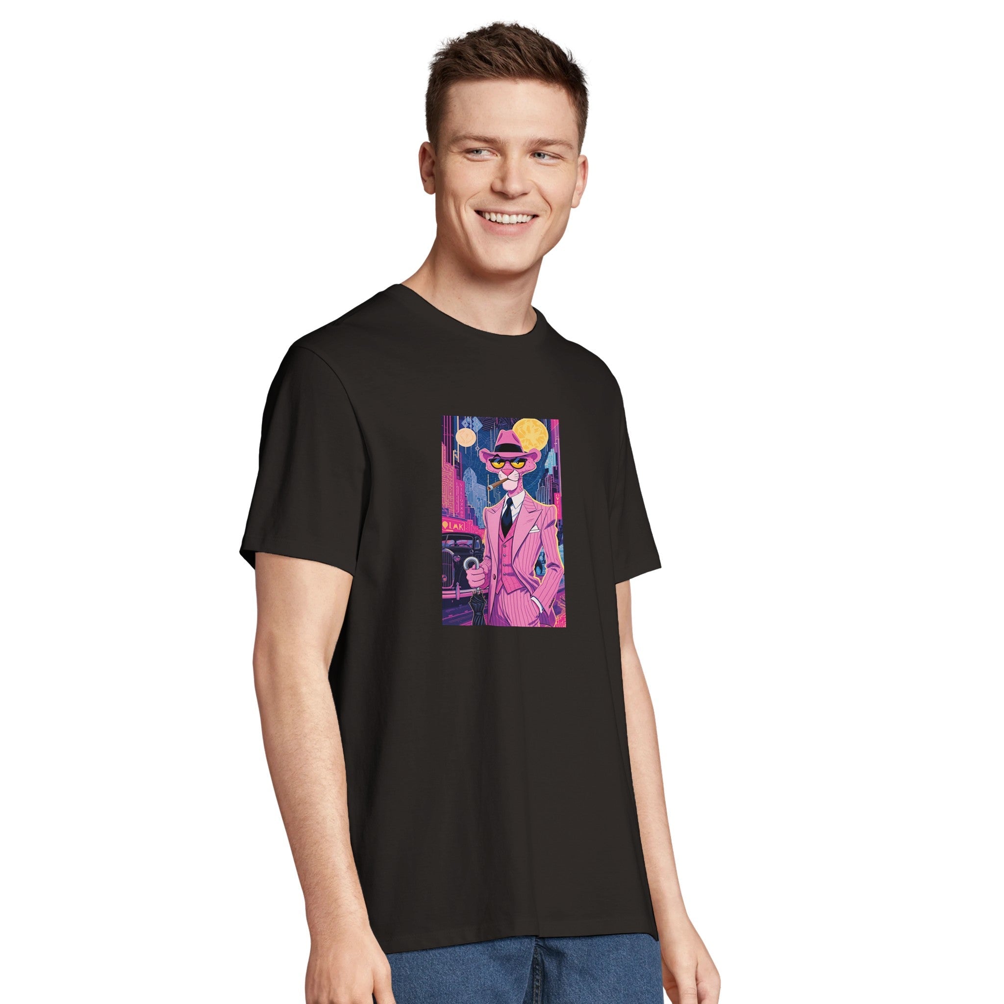 Pink Panther Noir - Retro City/ for Iconic Style/Sustainable-Organic-Cotton-Apparel