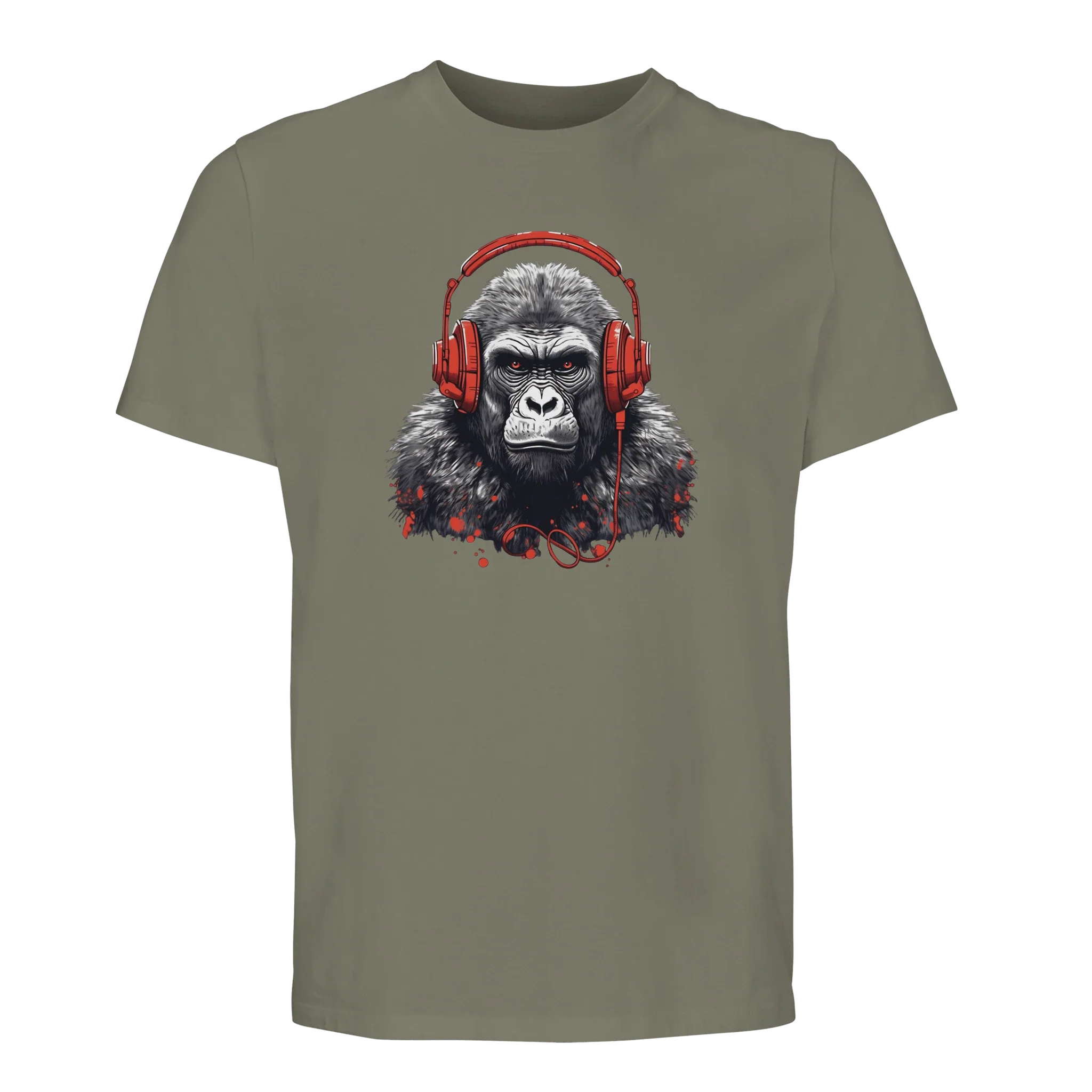 100% Organic Unisex T-shirt/Gorilla-Headphones