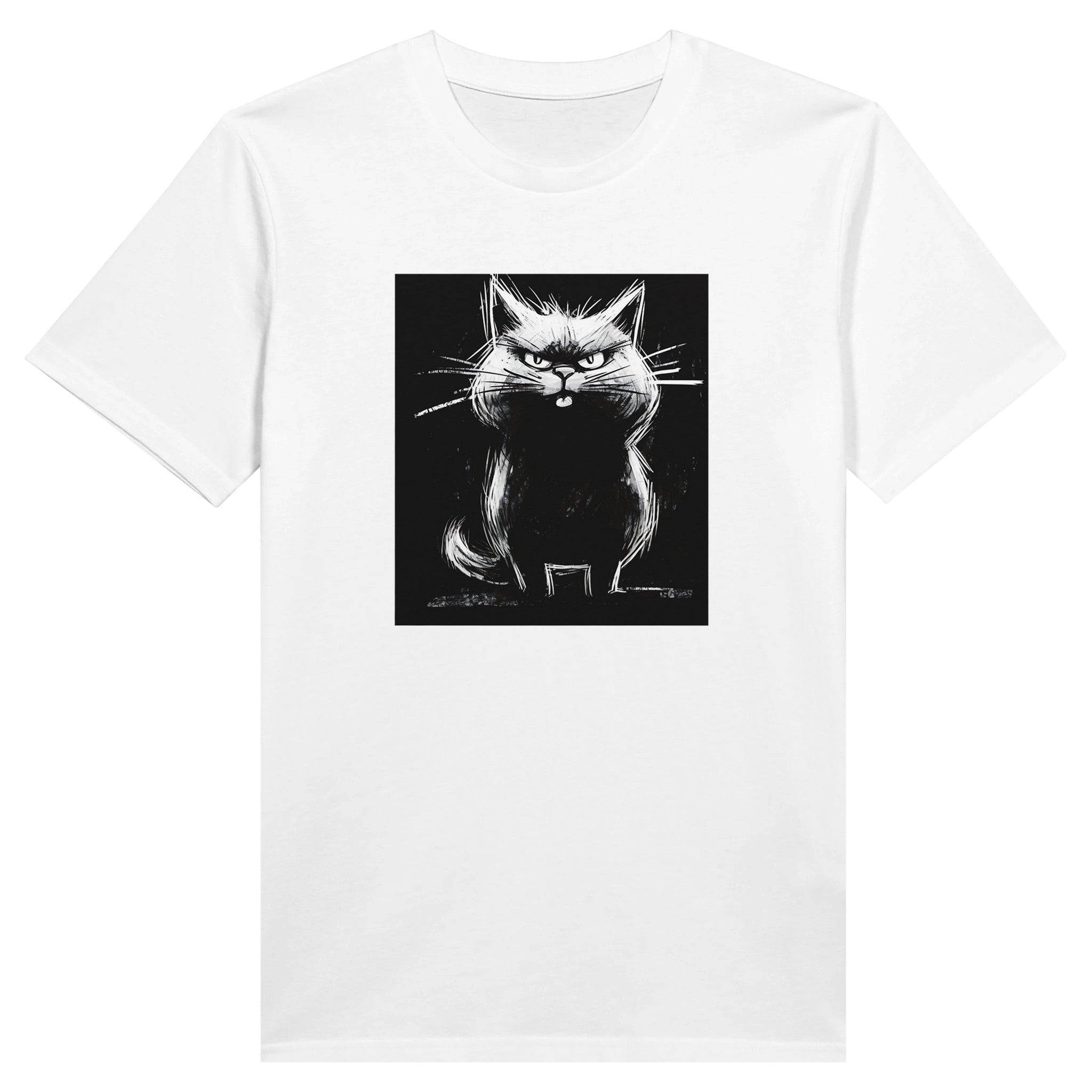 100% Organic Unisex T-shirt/Fat-Cat-Hand-Drawn