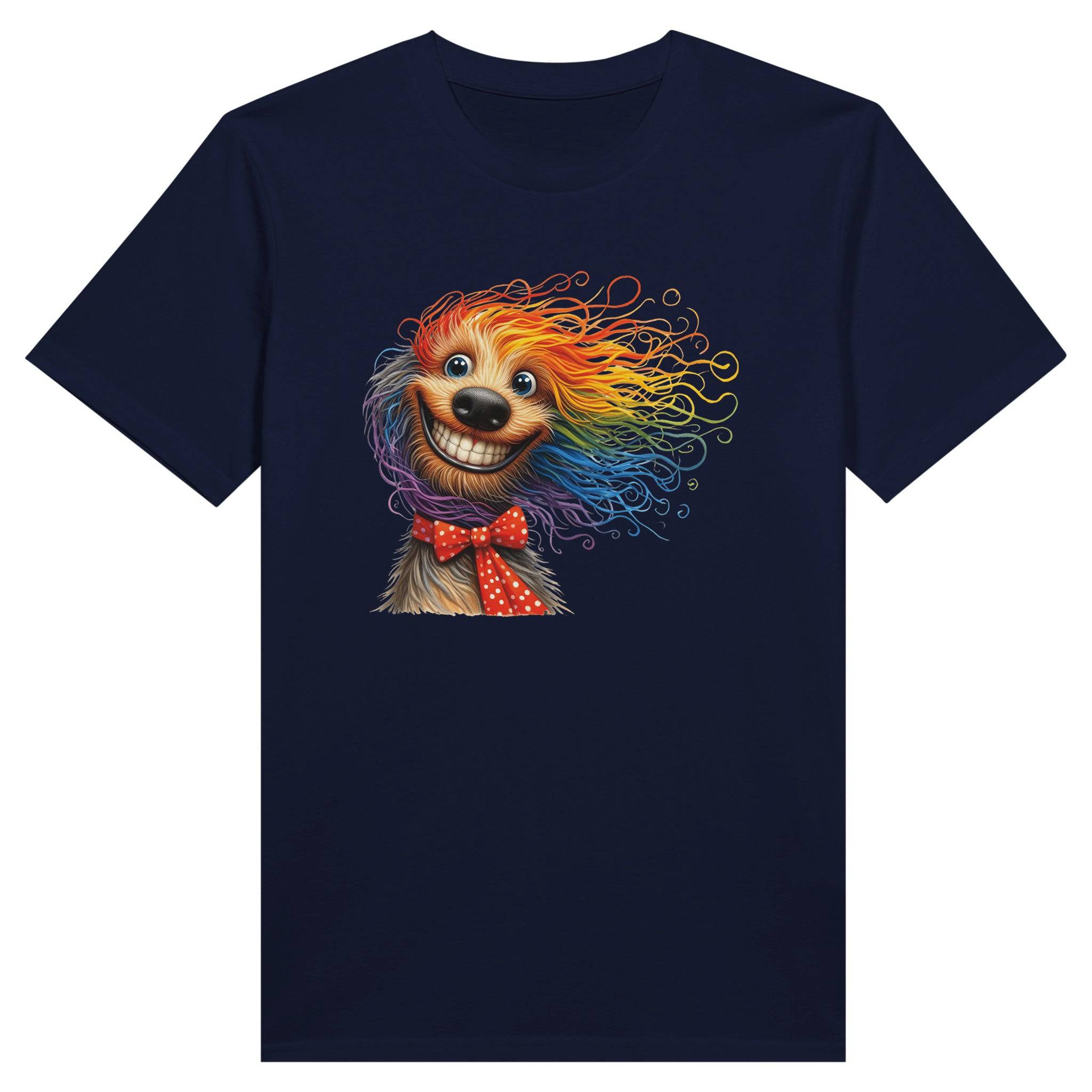 100% Organic Unisex T-shirt/Colorful-Hairy-Dog-Face