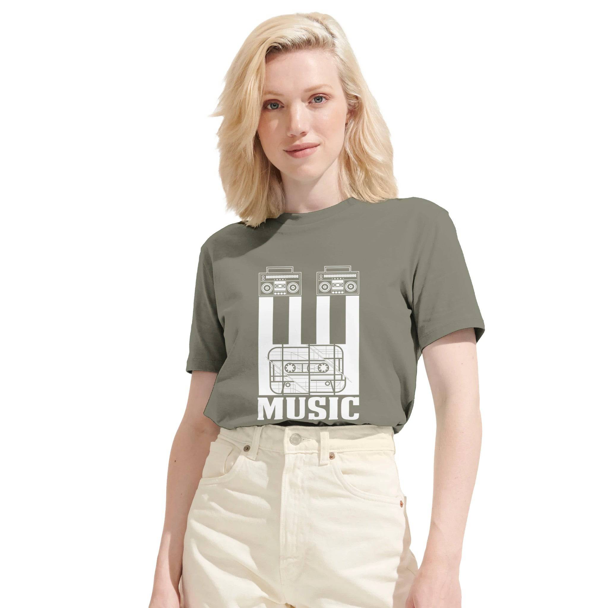 100% Organic Unisex T-shirt/Cassete-Music