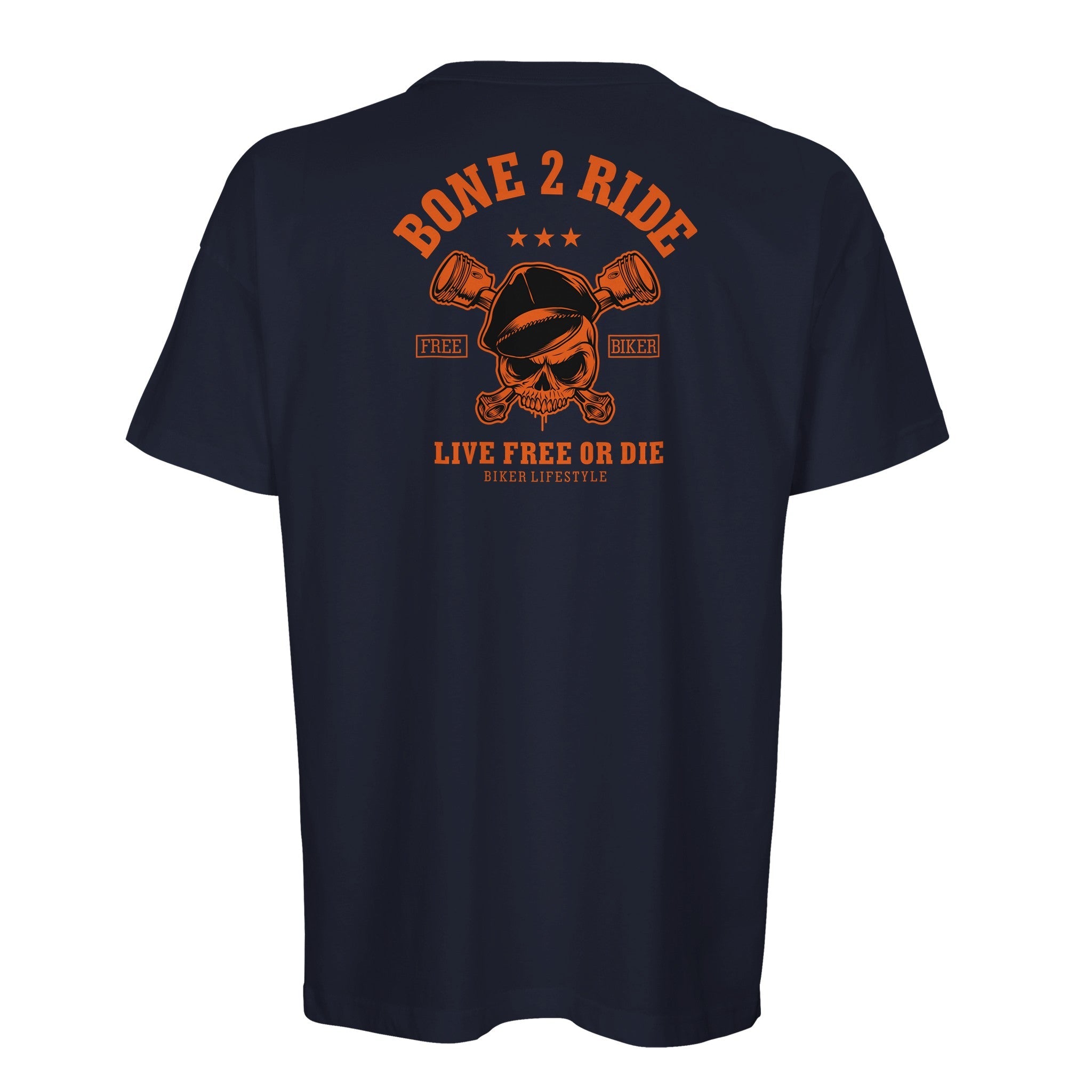 Organic Oversized T-shirt /Bone 2 Ride Organic Oversized T-shirt - Live Free or Die Biker