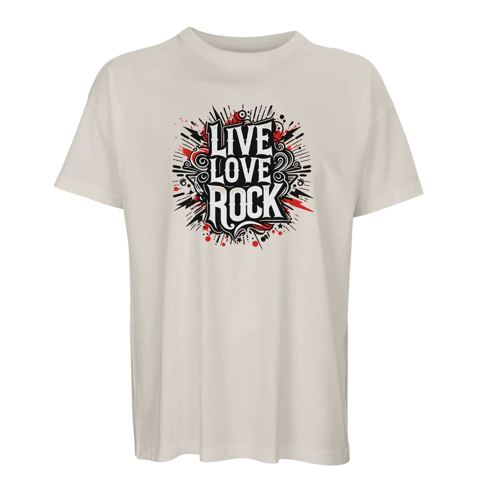 Organic Oversized T-shirt/Live-Love-Rock