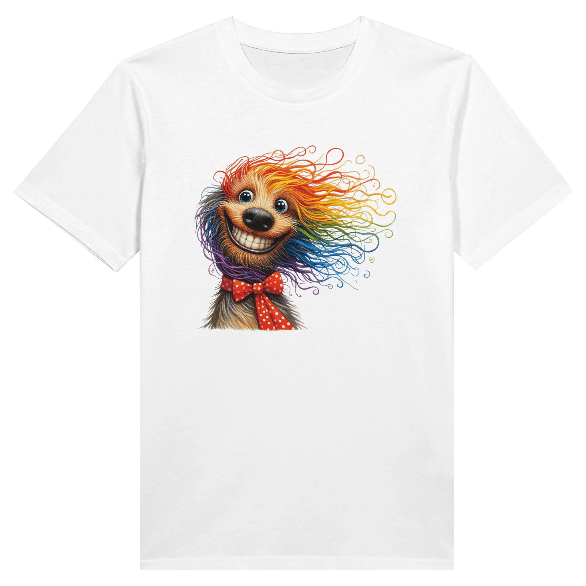 100% Organic Unisex T-shirt/Colorful-Hairy-Dog-Face