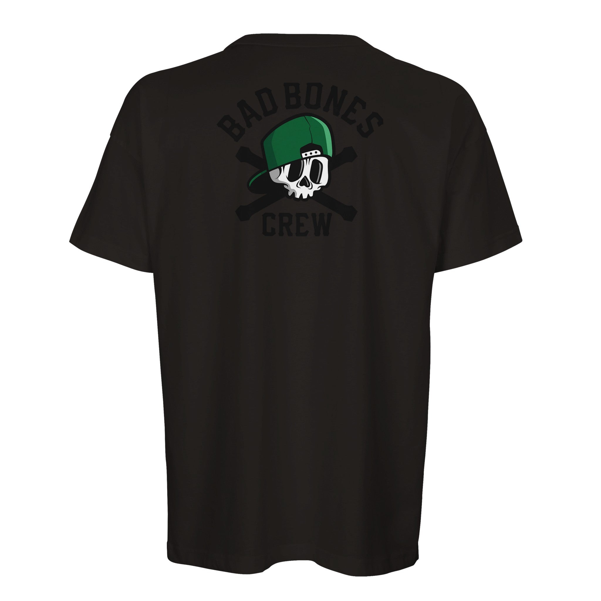 Organic Oversized T-shirt/Bad Bones Crew Skull & Cap  – Edgy Street Style