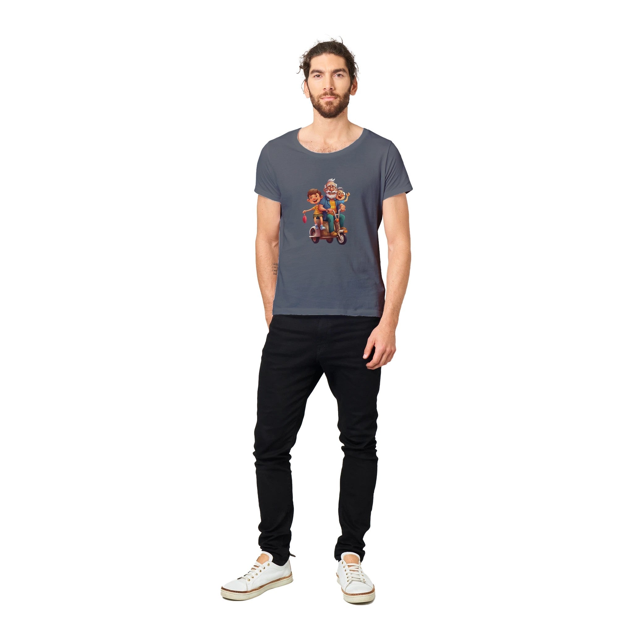 100% Organic Unisex T-shirt/Grandpa-Grand-Children-Vespa