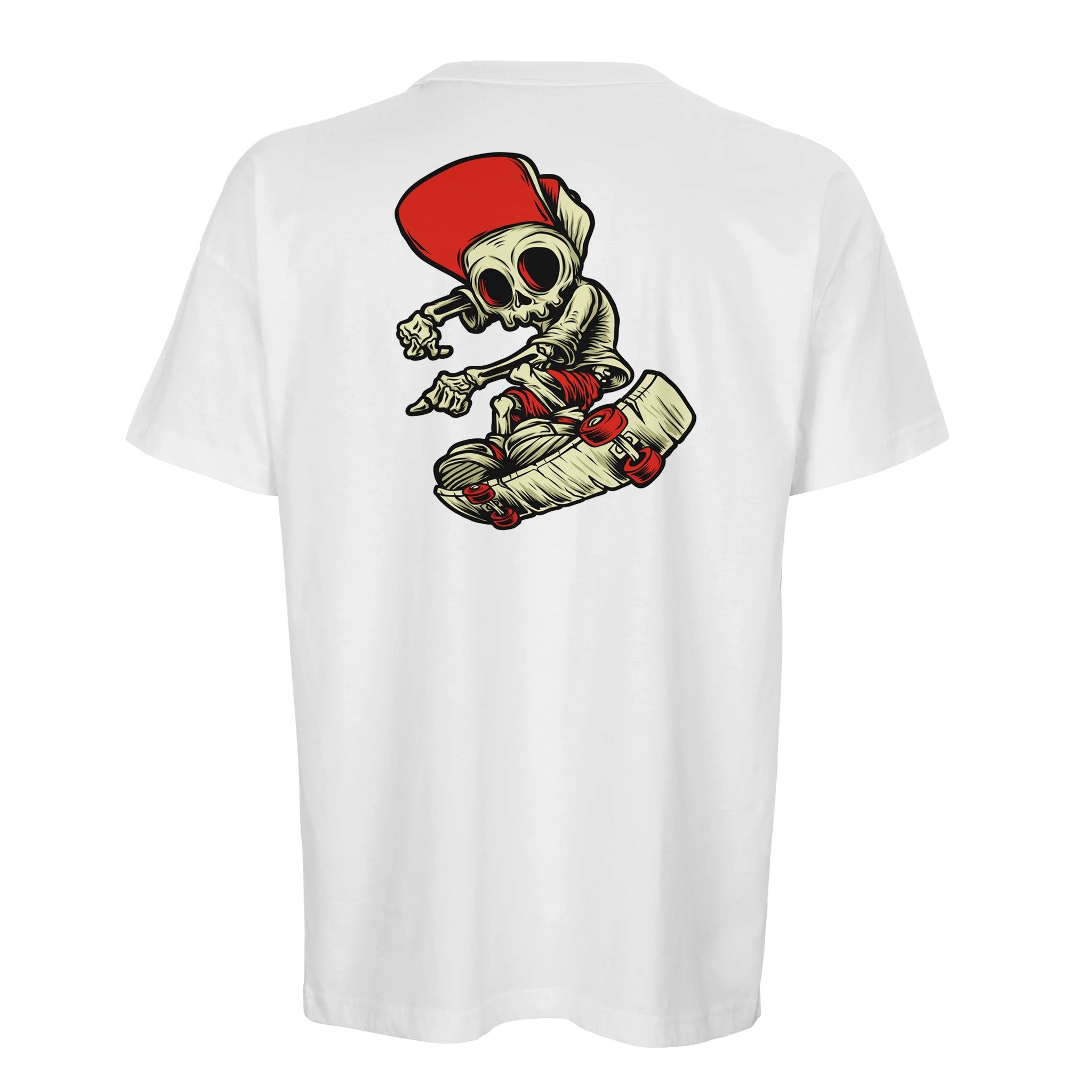 Organic Oversized T-shirt/Skater Skeleton  - Eco-Friendly Streetwear