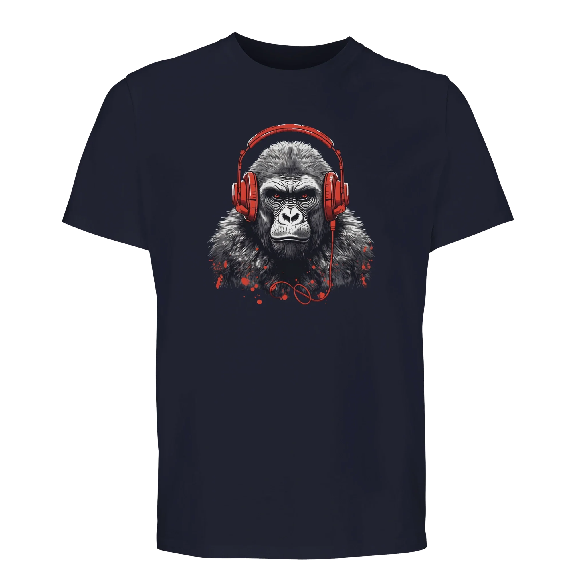 100% Organic Unisex T-shirt/Gorilla-Headphones