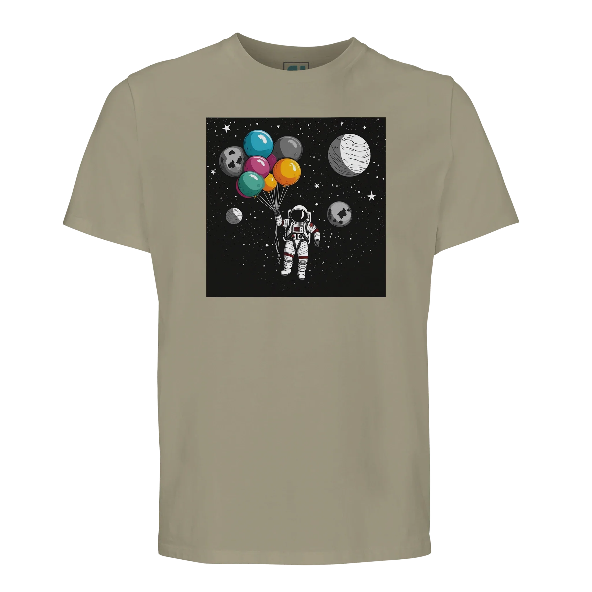 Astronaut Balloons Among Planets/Sustainable-Organic-Cotton-Apparel