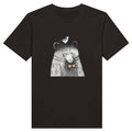 100% Organic Unisex T-shirt/Hand-Drawn-Bear-With-A-Bird-On-Her-Head