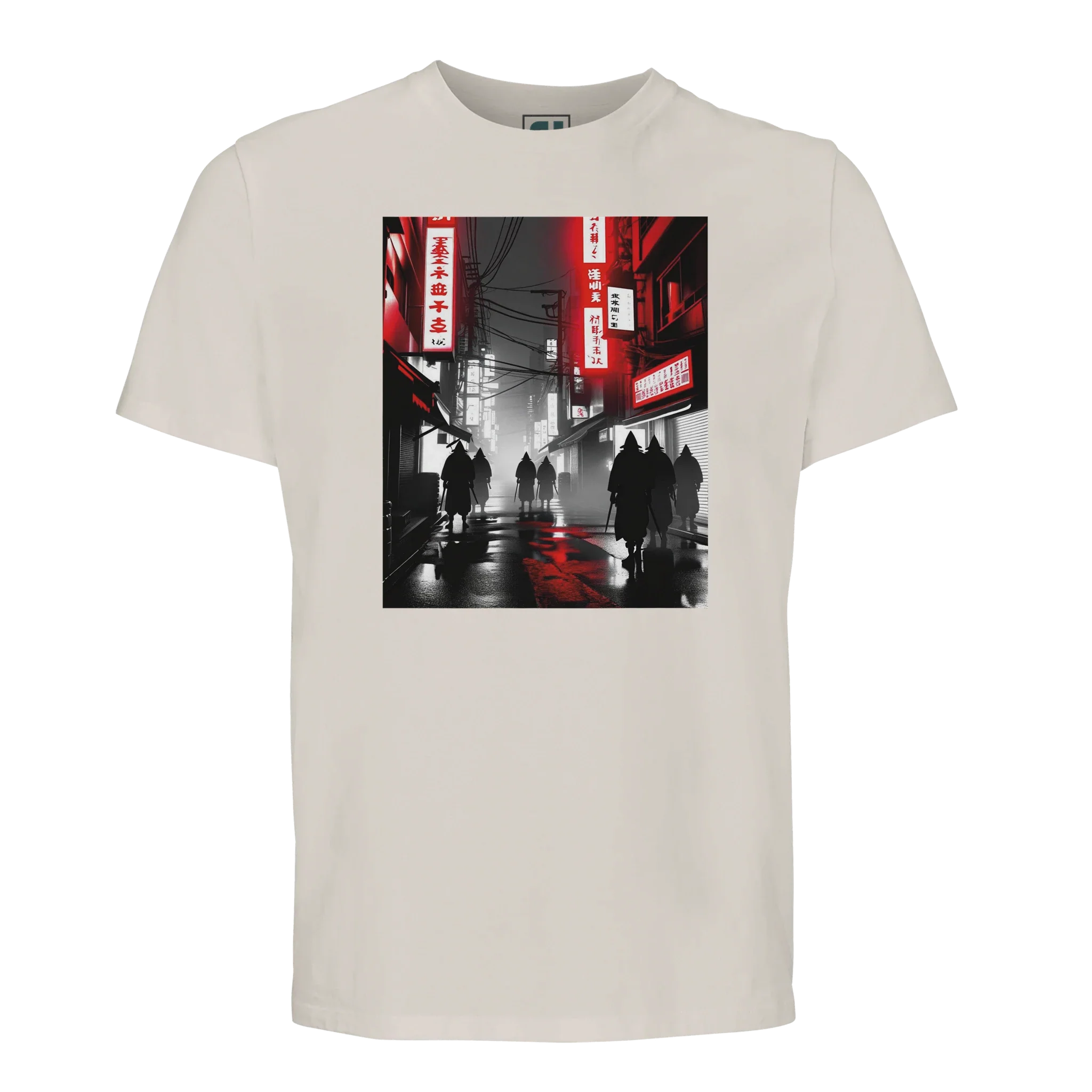 Samurai at Tokyo Street T-Shirt /Sustainable-Organic-Cotton-Apparel