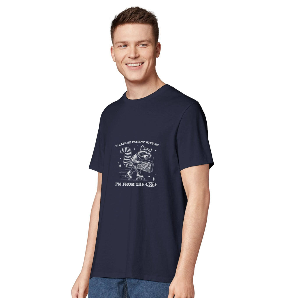 100% Organic Unisex T-shirt/Racoon-Iam From The 90'S