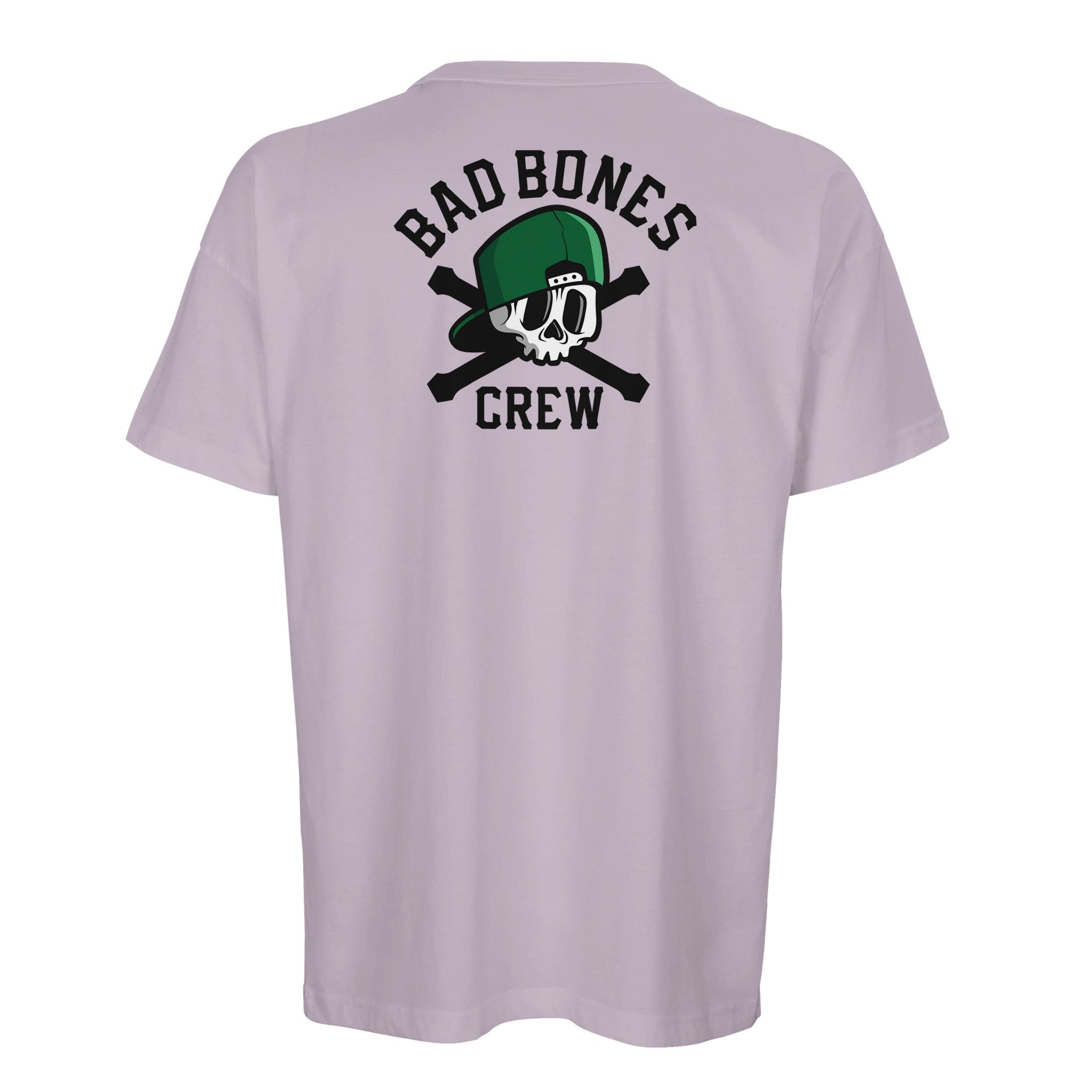 Organic Oversized T-shirt/Bad Bones Crew Skull & Cap  – Edgy Street Style