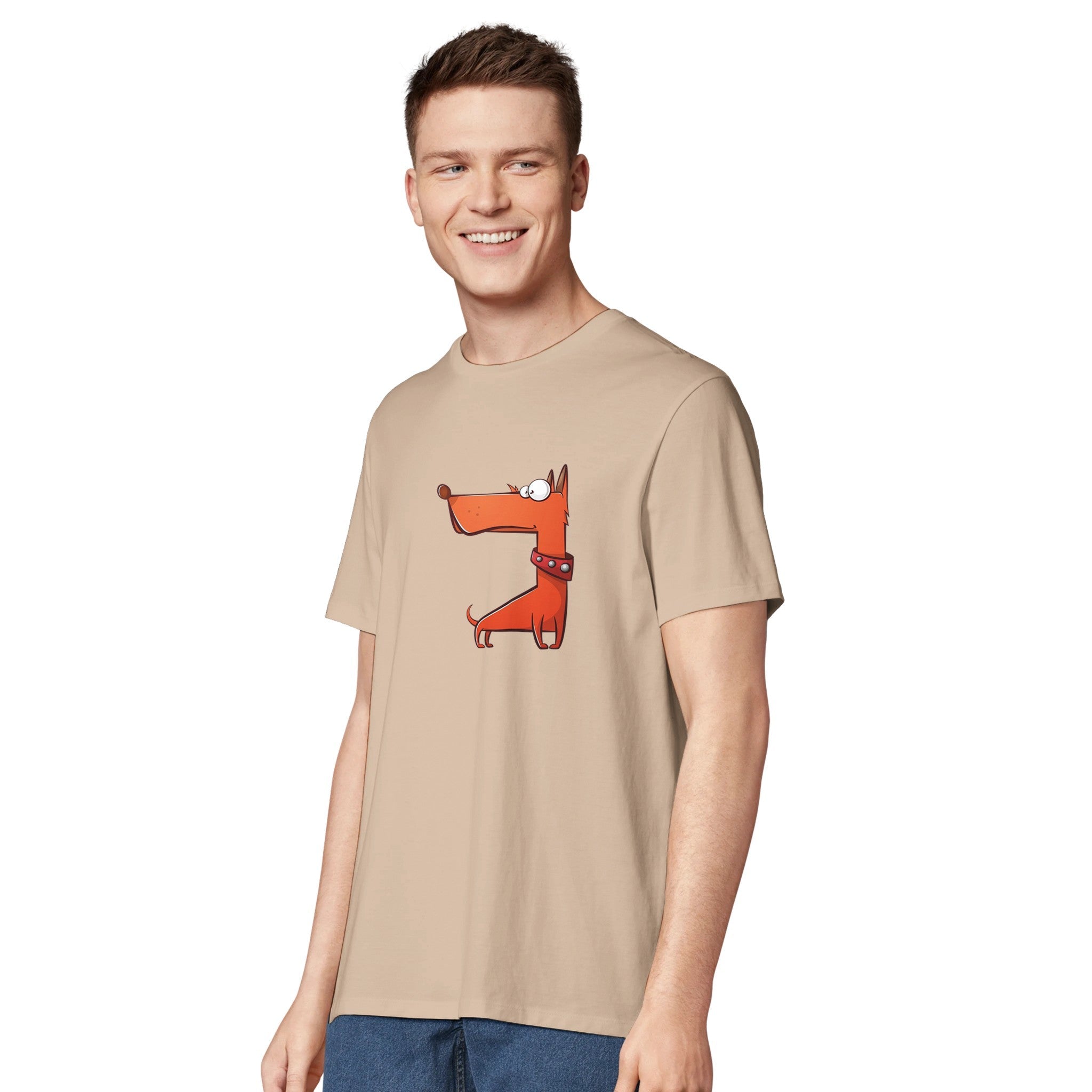 100% Organic Unisex T-shirt/Funny-Orange-Dog2