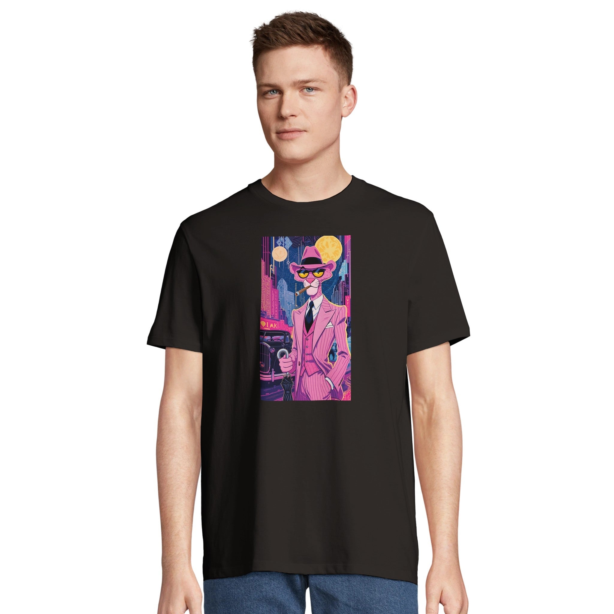 Pink Panther Noir - Retro City/ for Iconic Style/Sustainable-Organic-Cotton-Apparel