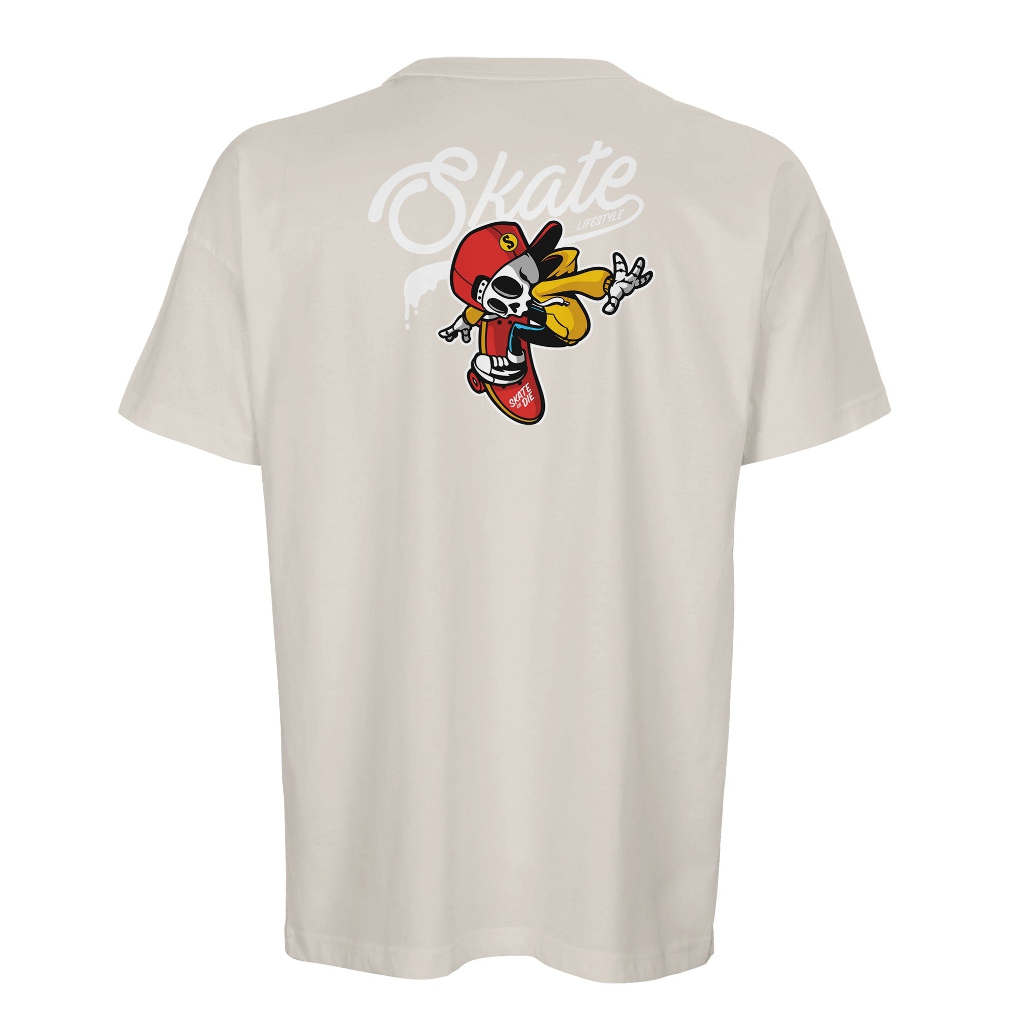 Organic Oversized T-shirt /Skate or Die Skull Graphic Tee