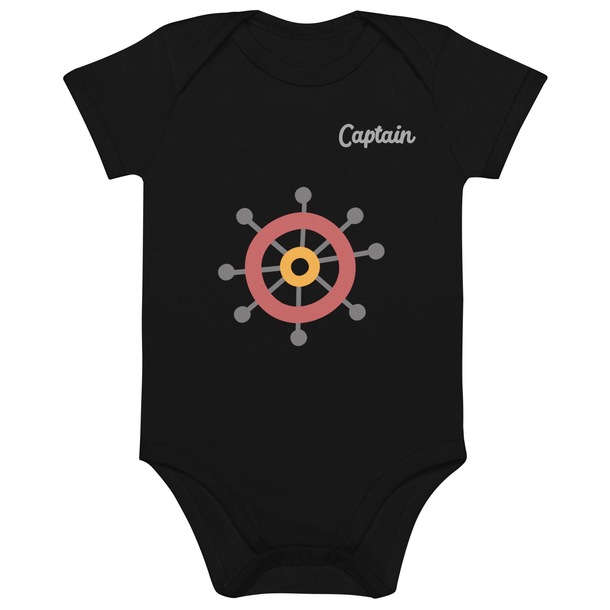 Organic cotton baby bodysuit-Captain