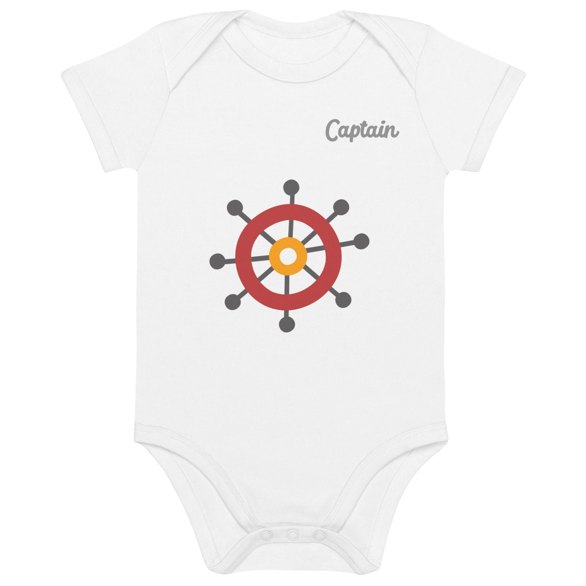 Organic cotton baby bodysuit-Captain