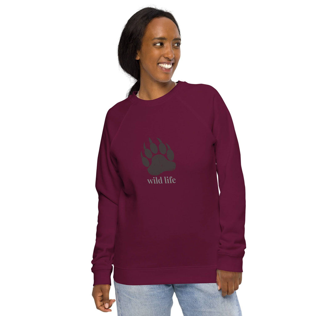Unisex organic sweatshirt/Bear-Paw-Wild-Life