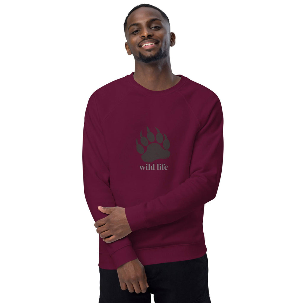 Unisex organic sweatshirt/Bear-Paw-Wild-Life