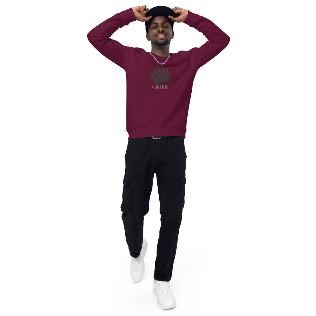 Unisex organic sweatshirt/Bear-Paw-Wild-Life