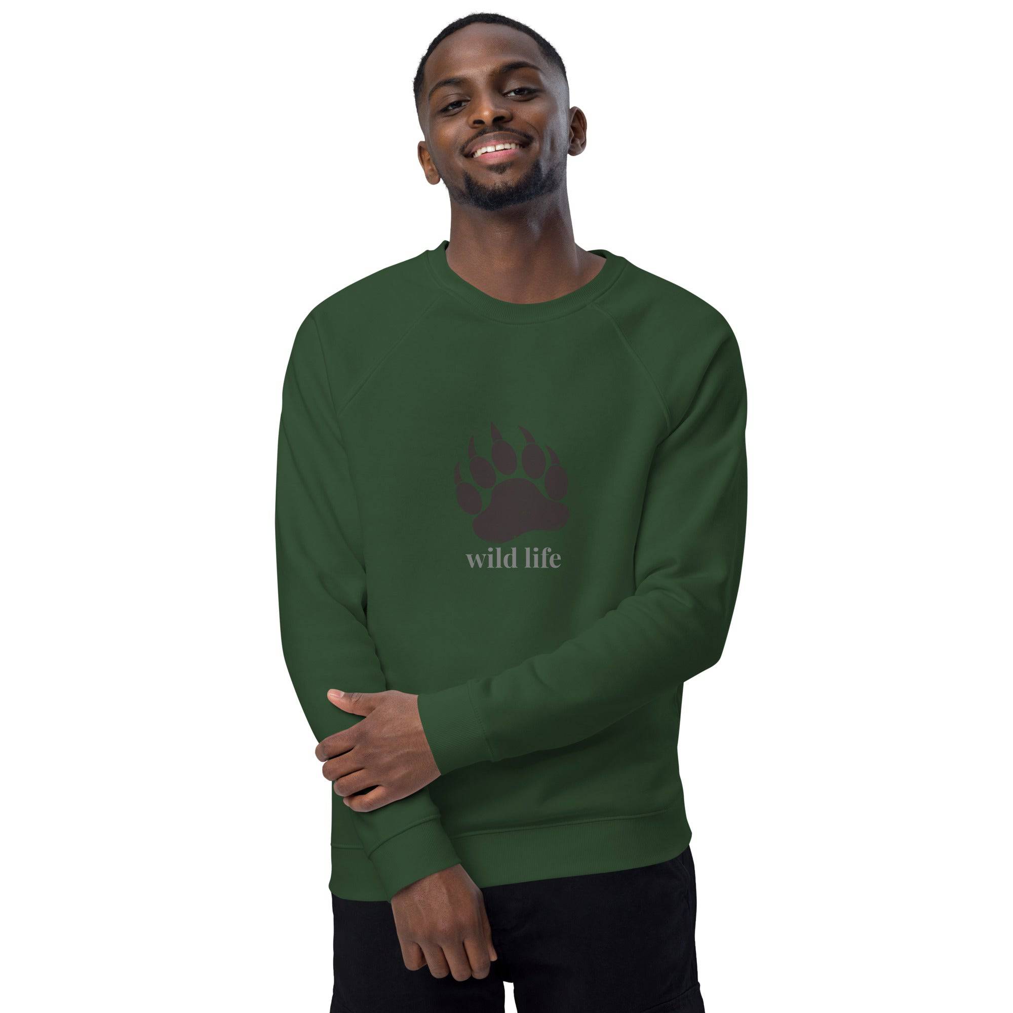 Unisex organic sweatshirt/Bear-Paw-Wild-Life