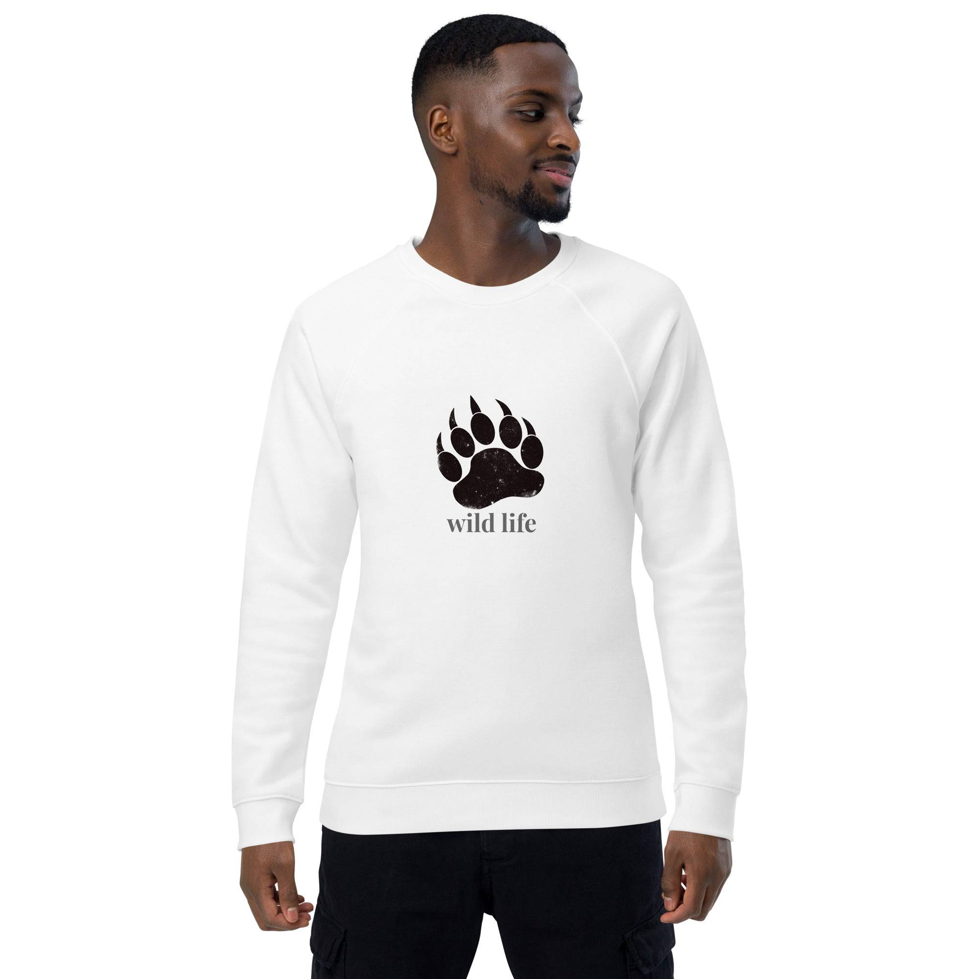 Unisex organic sweatshirt/Bear-Paw-Wild-Life