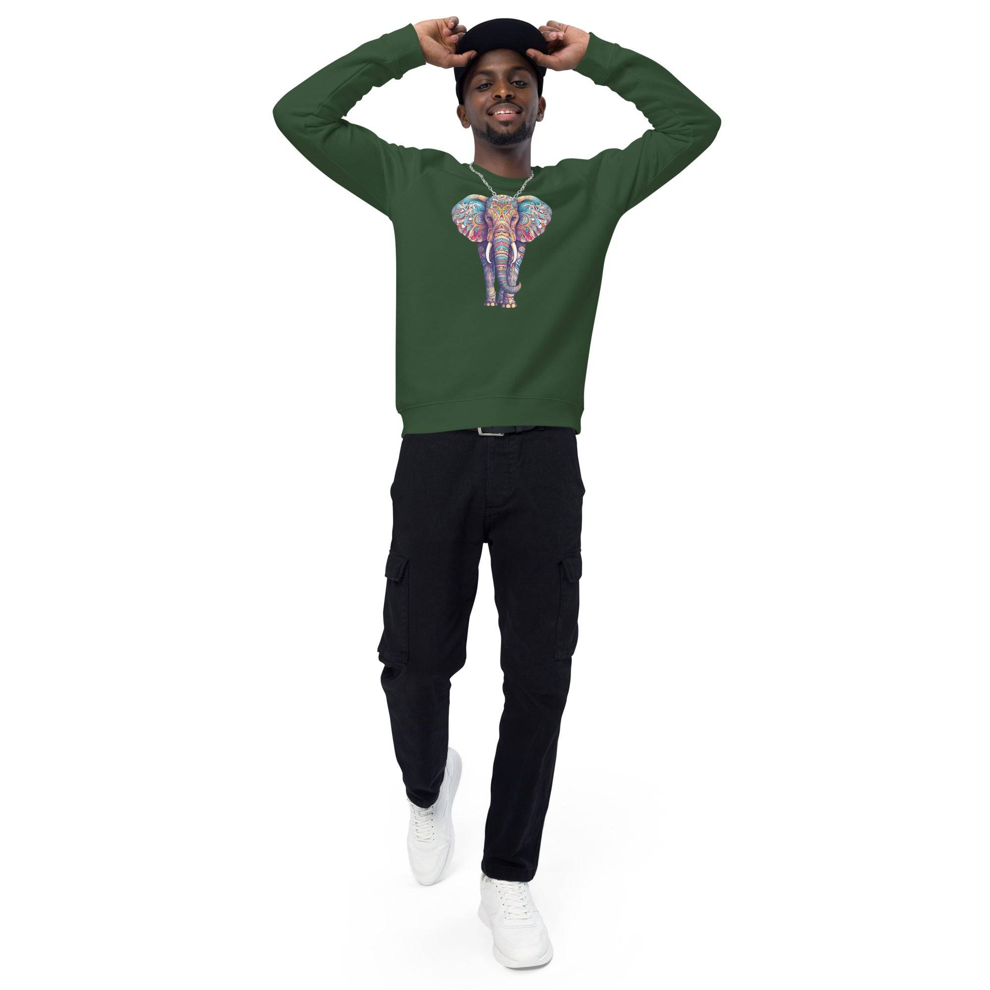 Unisex organic sweatshirt/Coloful-Elephant