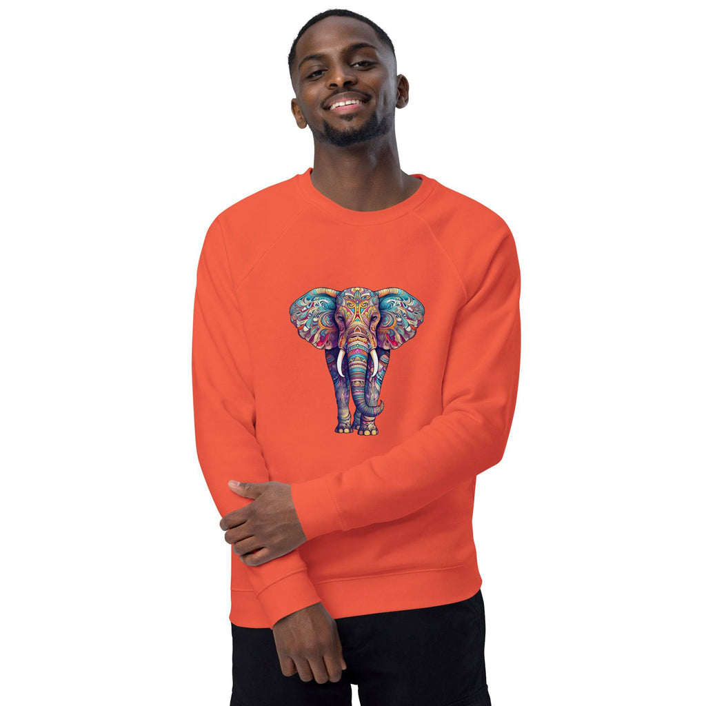 Unisex organic sweatshirt/Coloful-Elephant