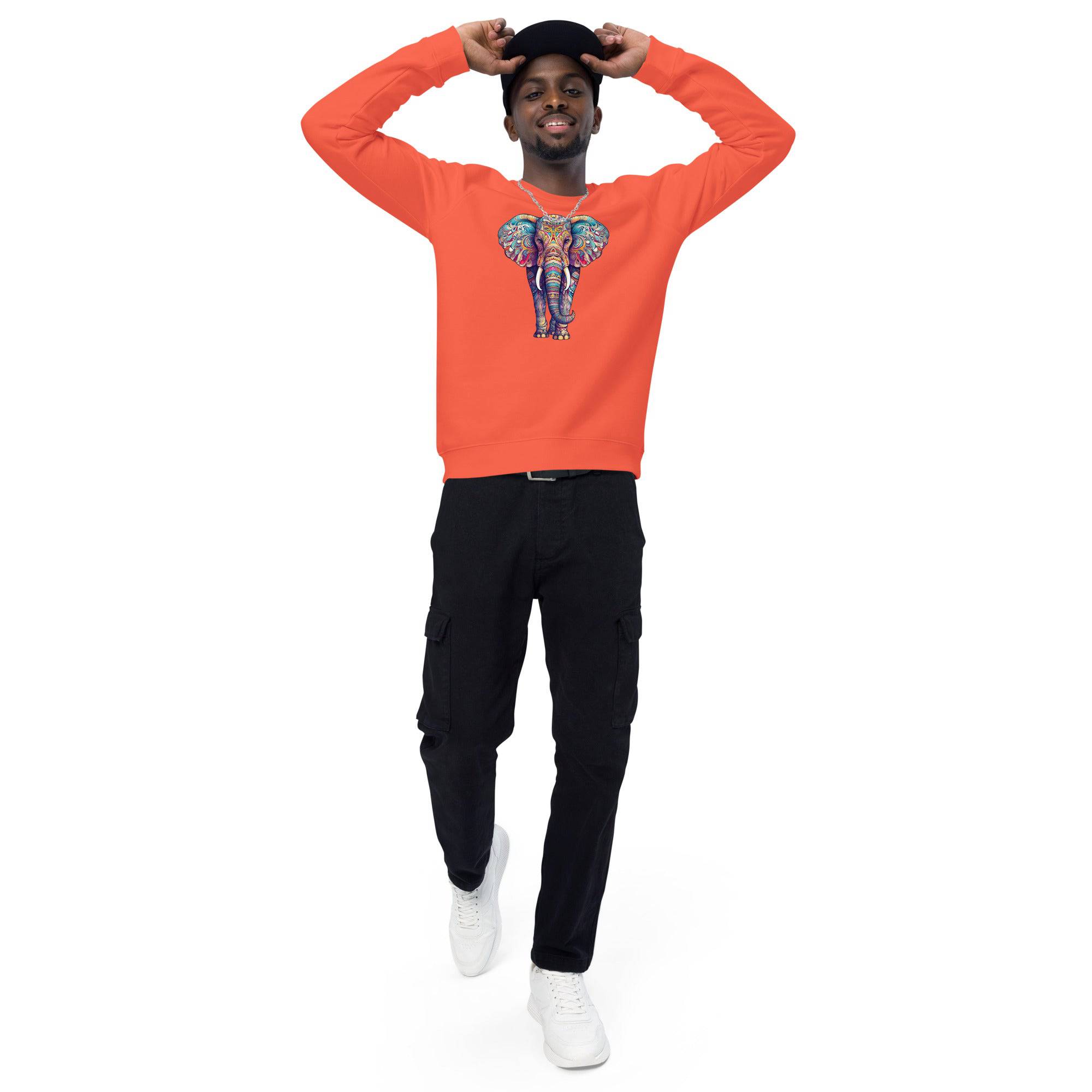 Unisex organic sweatshirt/Coloful-Elephant