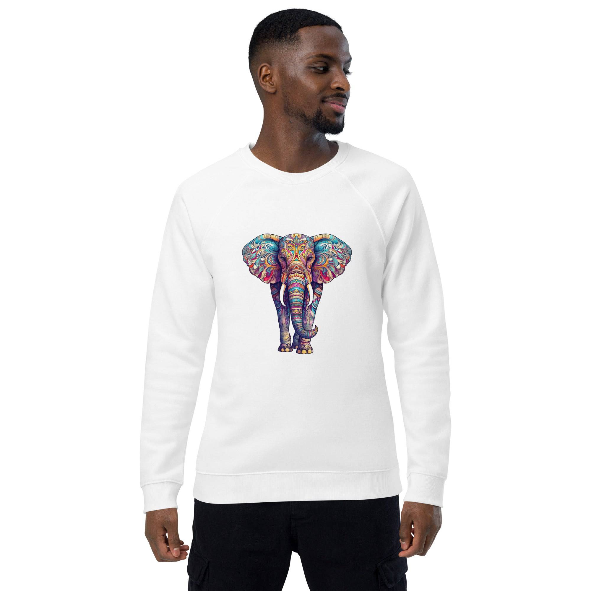 Unisex organic sweatshirt/Coloful-Elephant