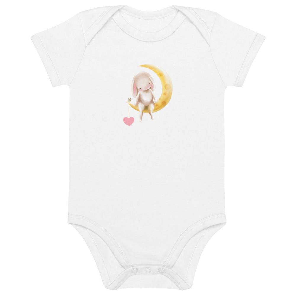 Organic cotton baby bodysuit/Bunnies Moon
