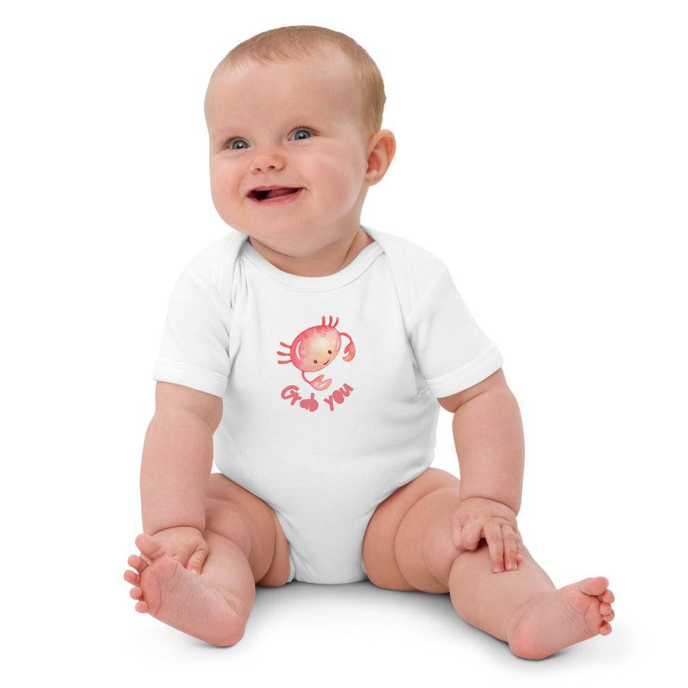 Organic cotton baby bodysuit/Grab you